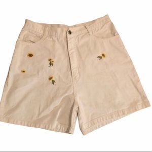 2/$25 sale High waist embroidered denim shorts